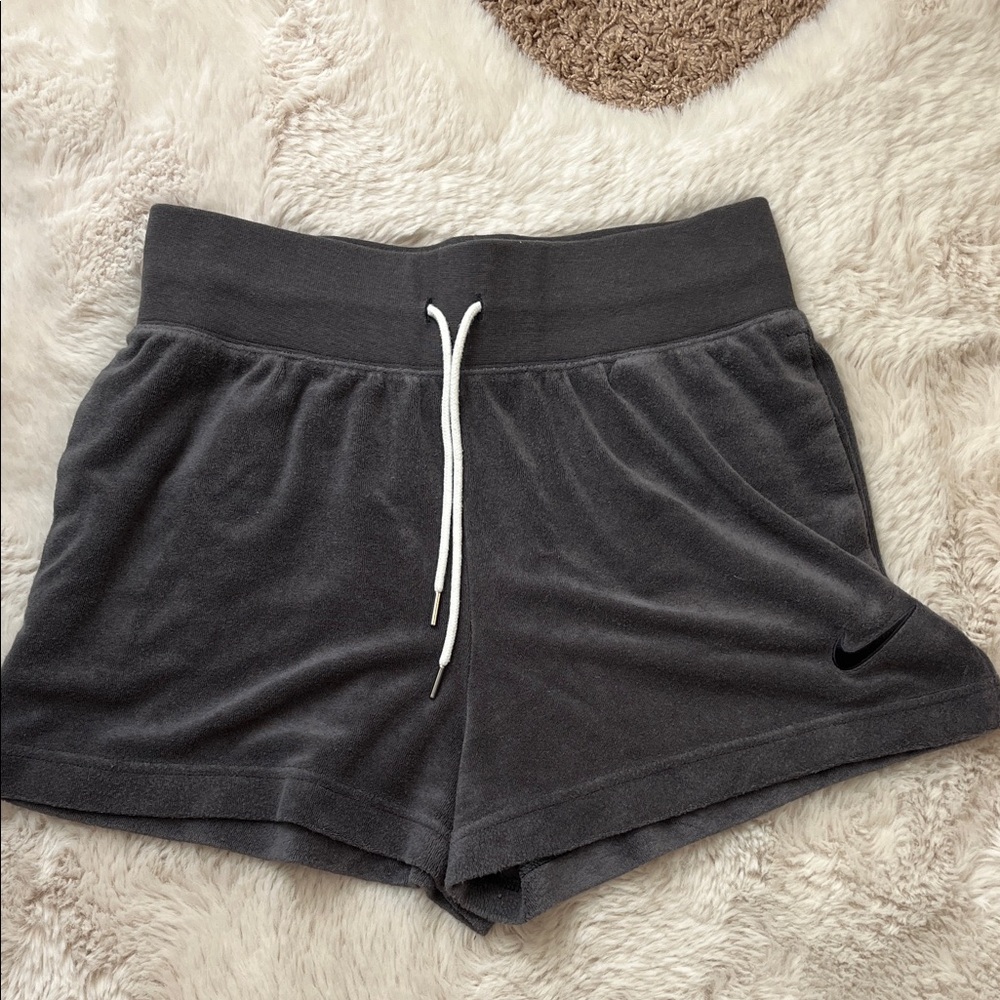 Nike shorts (I think fabric is terry cloth; towel like)